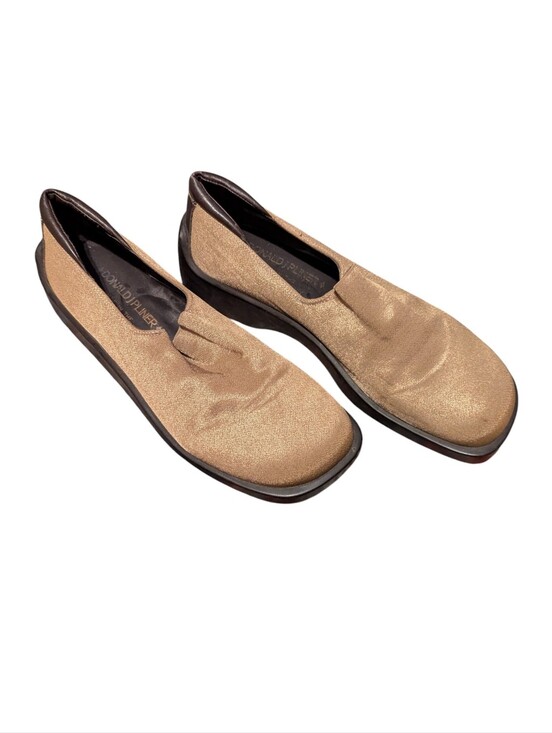 Donald J. Pliner Shoes - Donald Pliner Beige/Olive Metallic Slip-On Driving Loafers Lug Sole Shoes Sz 7.5
